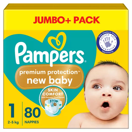 Pampers Premium Protect  1 (80pk) (4lbs-11lbs)