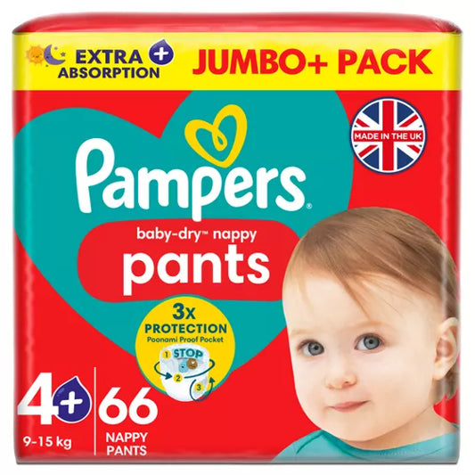 Pampers Babydry  PULL-UPS 4+ (66pcs) (22lbs-33lbs)
