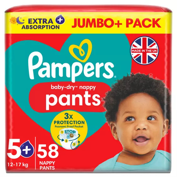 Pampers Babydry PULL-UPS 5+ (58pk) (27lbs-38lbs)