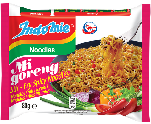 Indomie Mi Goreng Hot & Spicy Noodles (3pks) 80g