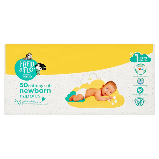 Fred & Flo Size 1 (50pk) (4lbs 11lbs)
